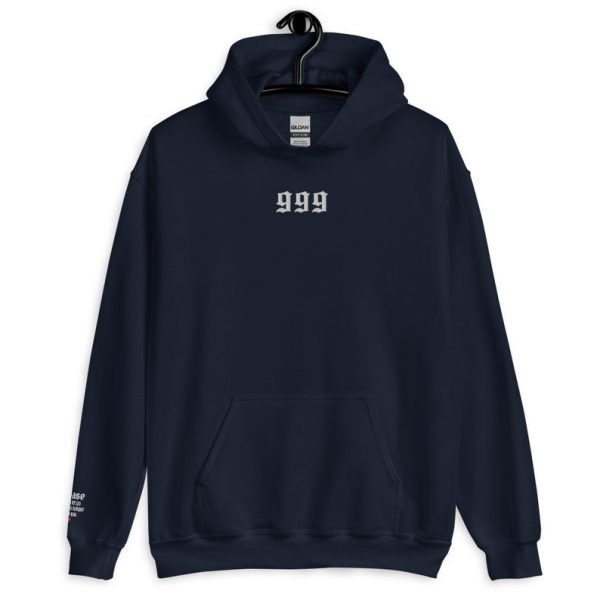 Embroidered 999 Angel Number Unisex Hoodie - Image 2