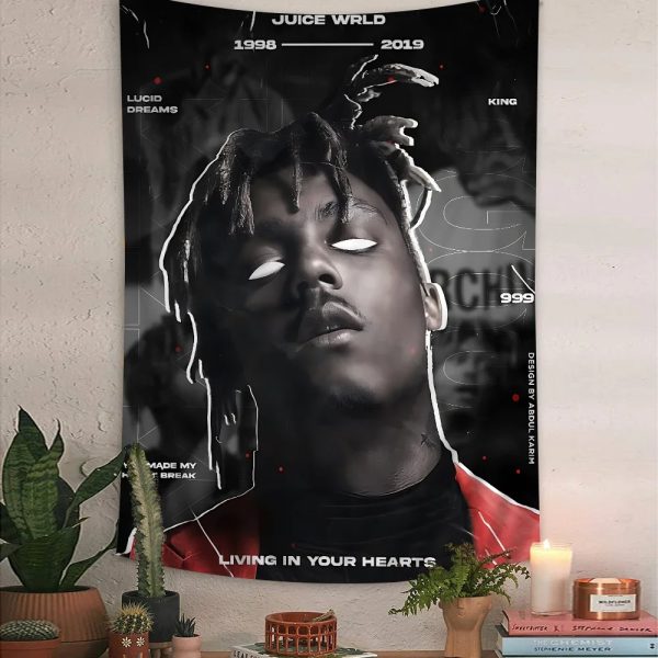 Juice WRLD Music Tapestry Rug – Non-Slip Hip Hop Mat for Home Use