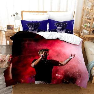 Juice WRLD sad rap 3D bed set for emotional bedroom decor