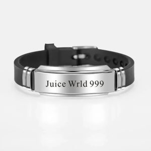 Juice WRLD stainless steel fashion bracelet with laser engraved design