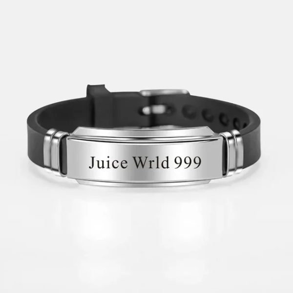 Juice WRLD stainless steel fashion bracelet with laser engraved design