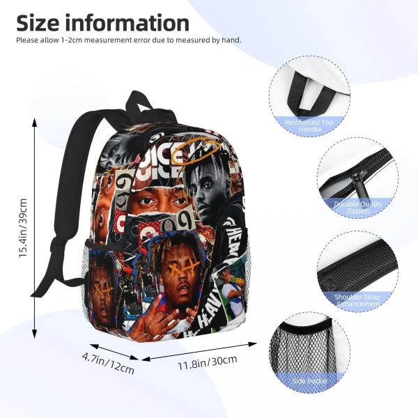 Juice WRLD Backpack for Students – Streetwear School Bag for Boys, Girls & Teens - Image 2