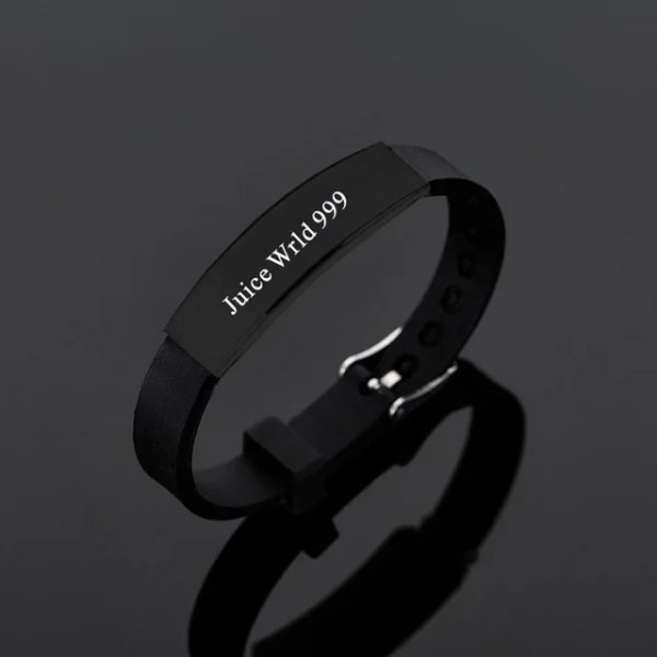 Juice WRLD stainless steel fashion bracelet with laser engraved design