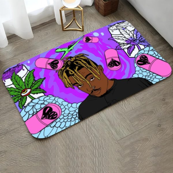 Juice WRLD floor mat non-slip rug for bathroom and kitchen – perfect music-themed home decor for fans
