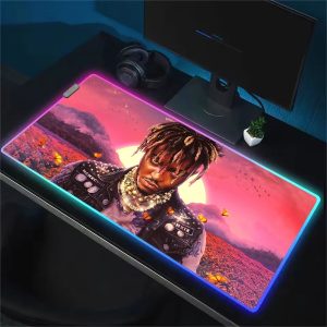 Juice WRLD RGB LED desk mat with anti-slip and waterproof design