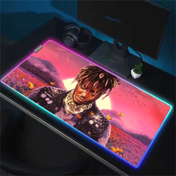 Juice WRLD RGB LED desk mat with anti-slip and waterproof design