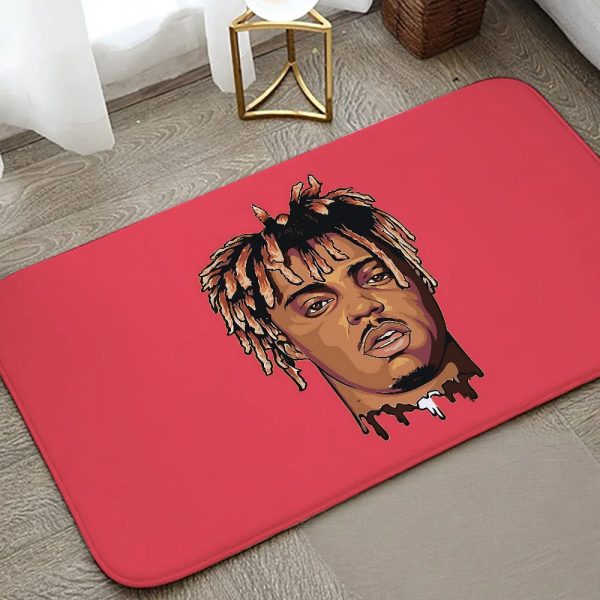Juice WRLD graphic flannel floor mat for home entrance, kitchen, or bathroom