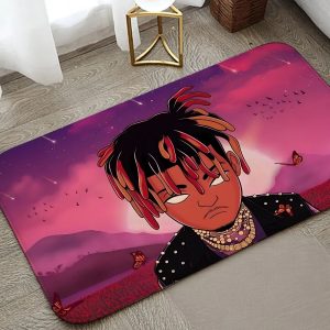 Juice WRLD doormat with printed graphics for fans – ideal for kitchen, bathroom, or home entrance