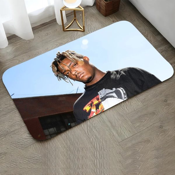 Non-slip Juice WRLD rug for music fans – modern bathroom or corridor floor mat with bold artist design